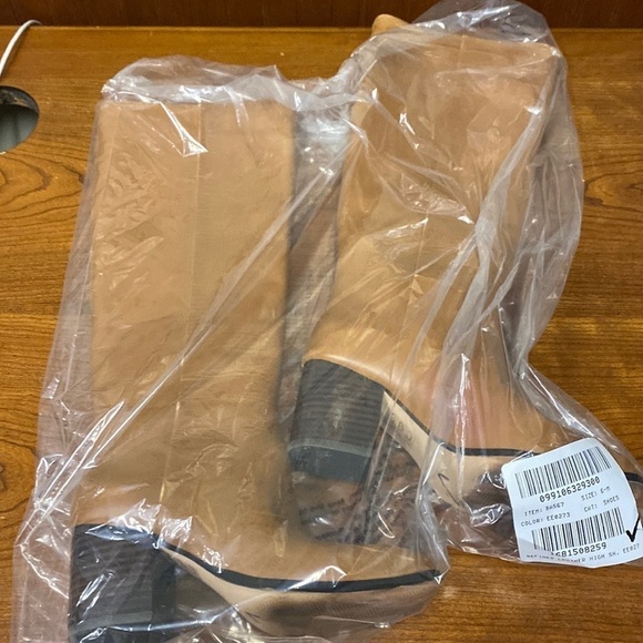 J Crew Sadie Knee High Boots In Leather BA567 rich oak - Picture 2 of 7